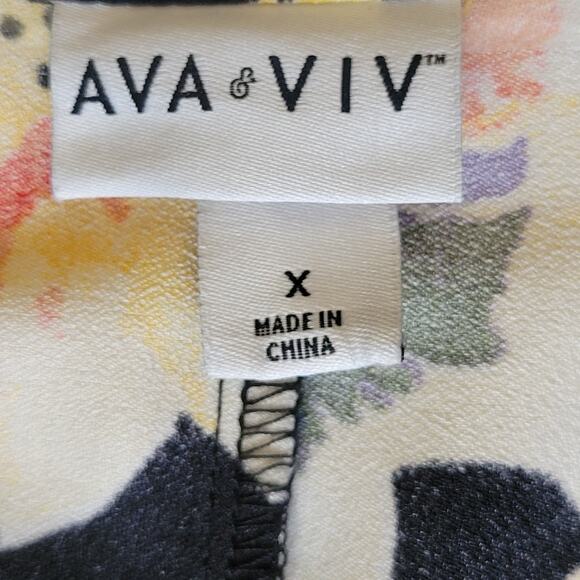 EUC Ava & Viv Size X (14) Open Belted Tie Wrap Jacket Pockets Collar Floral - Picture 15 of 16